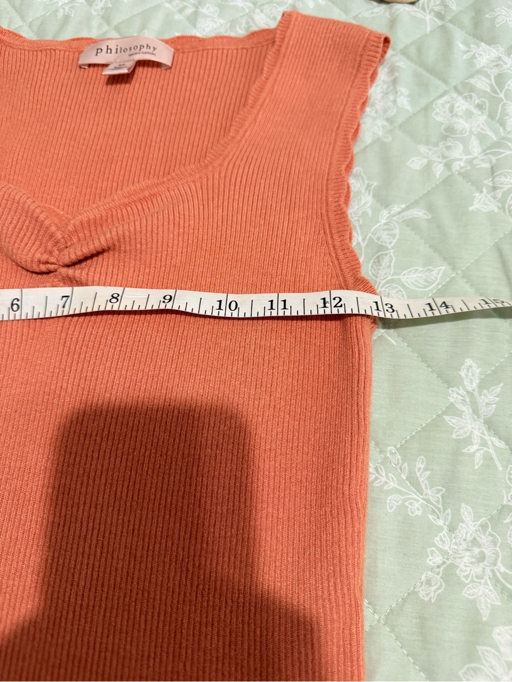 Philosophy Rust-Orange Ribbed Twist-Front Tank - Picture 2 of 6